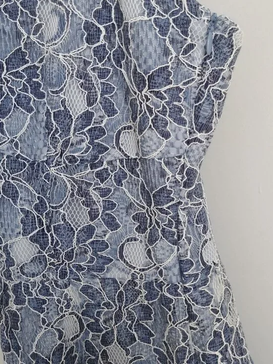 Jack BB Dakota blue lace spaghetti strap midi dress size 6 - Picture 8 of 16
